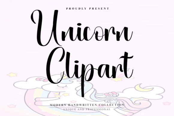 Unicorn Clipart: A Stylish Handwritten Font for Editorial Design